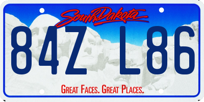 SD license plate 84ZL86