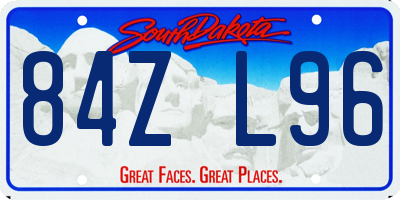 SD license plate 84ZL96