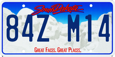 SD license plate 84ZM14