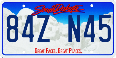 SD license plate 84ZN45