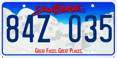 SD license plate 84ZO35