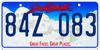 SD license plate 84ZO83