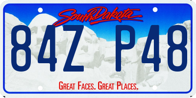 SD license plate 84ZP48