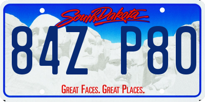 SD license plate 84ZP80