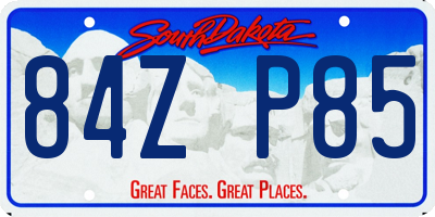 SD license plate 84ZP85