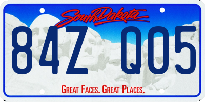 SD license plate 84ZQ05