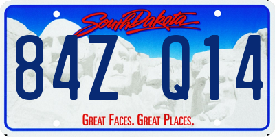 SD license plate 84ZQ14