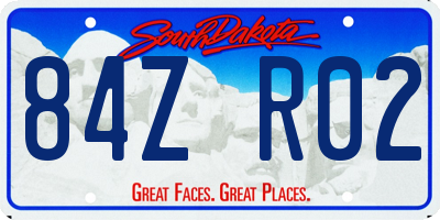 SD license plate 84ZR02