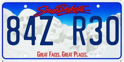 SD license plate 84ZR30