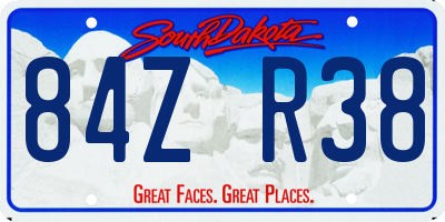 SD license plate 84ZR38