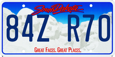 SD license plate 84ZR70