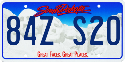 SD license plate 84ZS20