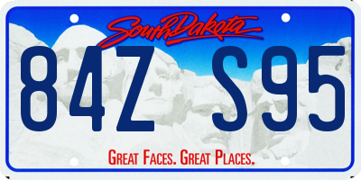 SD license plate 84ZS95