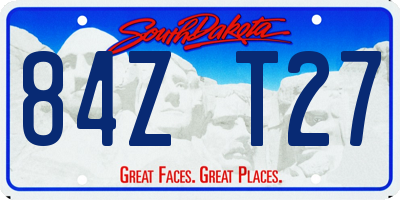 SD license plate 84ZT27