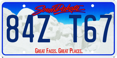 SD license plate 84ZT67