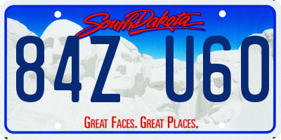 SD license plate 84ZU60