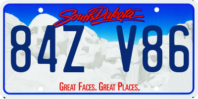 SD license plate 84ZV86