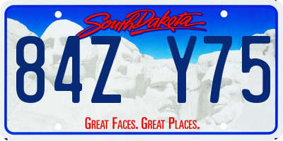SD license plate 84ZY75