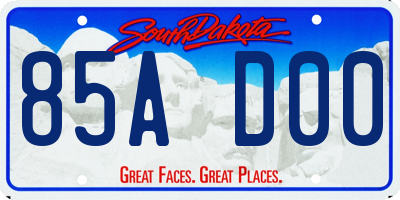 SD license plate 85AD00