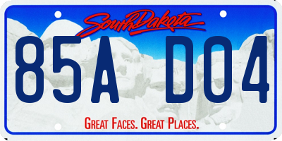 SD license plate 85AD04