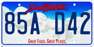 SD license plate 85AD42