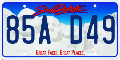 SD license plate 85AD49