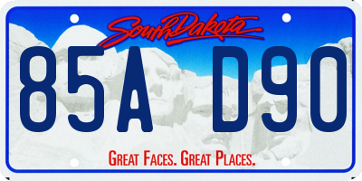 SD license plate 85AD90