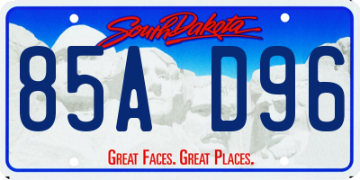 SD license plate 85AD96