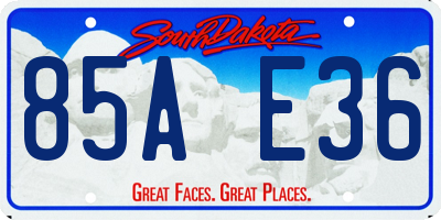 SD license plate 85AE36