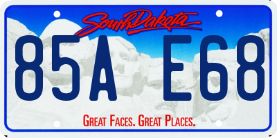 SD license plate 85AE68