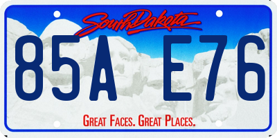 SD license plate 85AE76