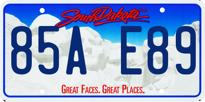 SD license plate 85AE89