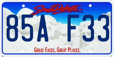 SD license plate 85AF33