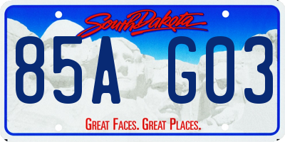 SD license plate 85AG03