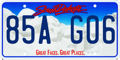 SD license plate 85AG06