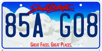 SD license plate 85AG08