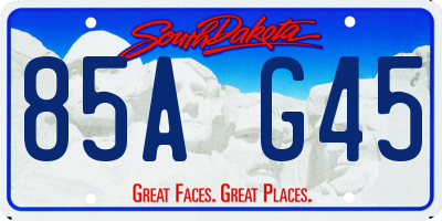 SD license plate 85AG45