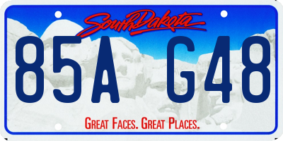 SD license plate 85AG48