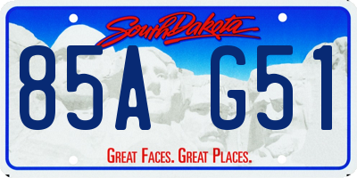 SD license plate 85AG51
