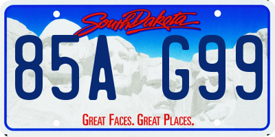 SD license plate 85AG99