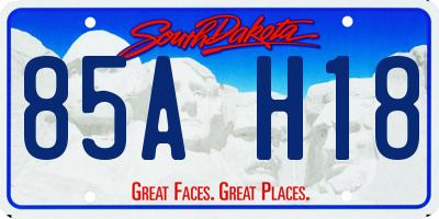 SD license plate 85AH18