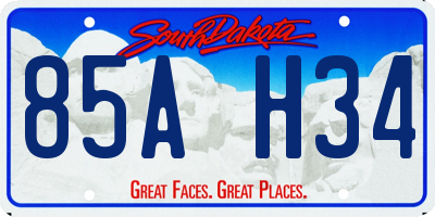SD license plate 85AH34