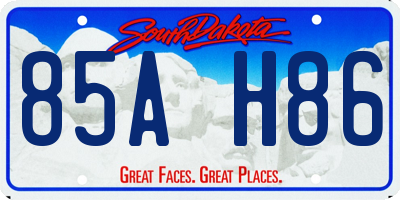 SD license plate 85AH86