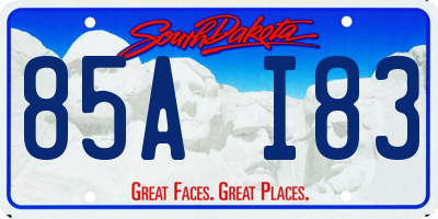 SD license plate 85AI83