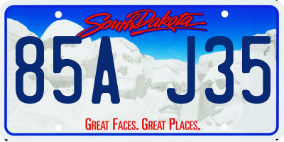 SD license plate 85AJ35