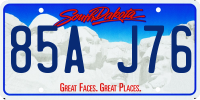 SD license plate 85AJ76