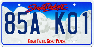 SD license plate 85AK01