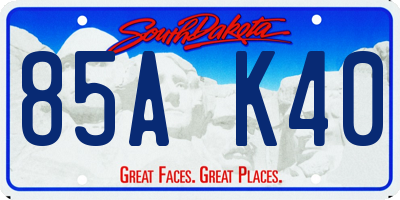 SD license plate 85AK40