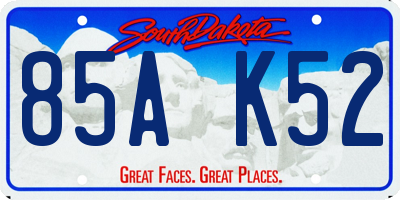 SD license plate 85AK52