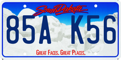 SD license plate 85AK56